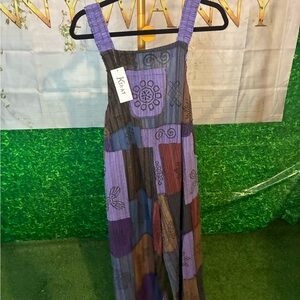 #325 Kirat Patchwork Boho Jumpsuit One Size